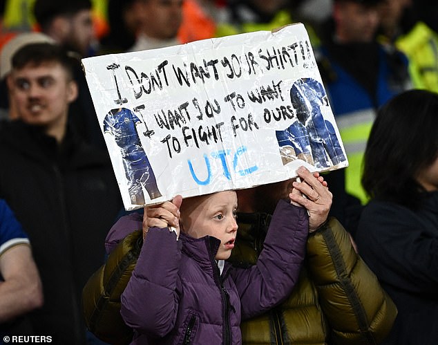 A young Chelsea fan held up a sign telling the players he didn't want their shirts and instead told them to fight for the kit, a damning assessment during a tough 5-0 defeat to Arsenal.