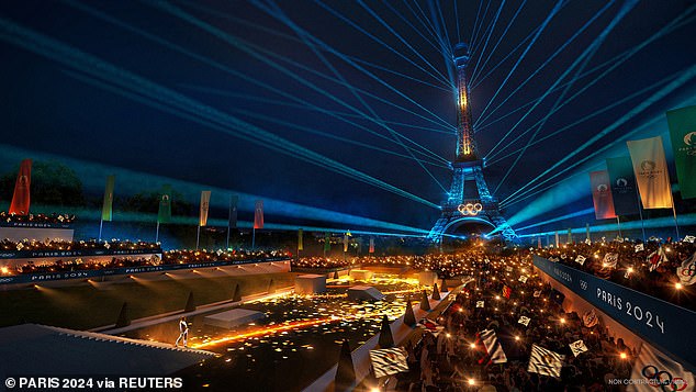 An artist's impression of what the opening ceremony of Paris 2024 will look like