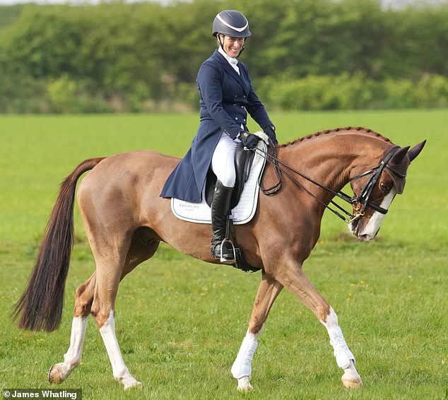 Zara Tindall was back on the saddle today as she competed at The Burnham Market International Horse Trials in Norfolk.