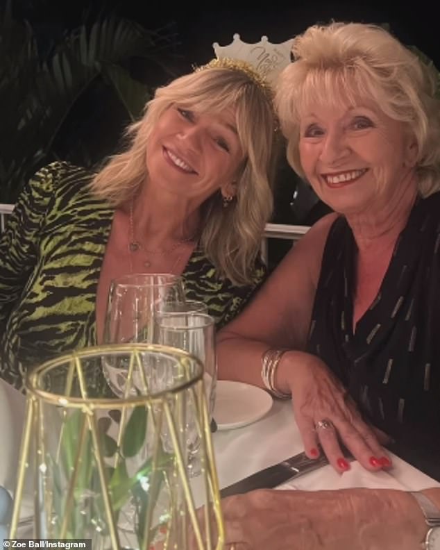 Zoe Ball shared what turn out to be the last photos of her mother Julia during a New Year's vacation in the Caribbean, four months before her death from pancreatic cancer.