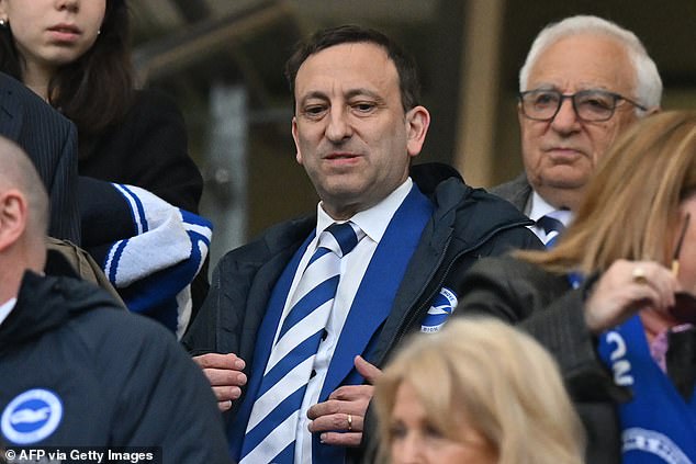 De Zerbi has stated that he wanted Tony Bloom (pictured) and Brighton to live up to his ambitions.