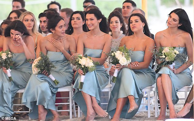 Supermodels Bella Hadid and Kendall Jenner were fashion blogger Lauren Perez's bridesmaids.  Lauren did what any sensible woman would do and dressed them in out-of-the-box dresses that cost £207 - the supermodel equivalent of wearing them in Primark.