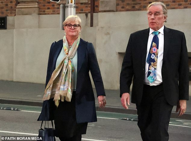 Linda Reynolds is pictured with her lawyer Martin Bennett outside court in March.