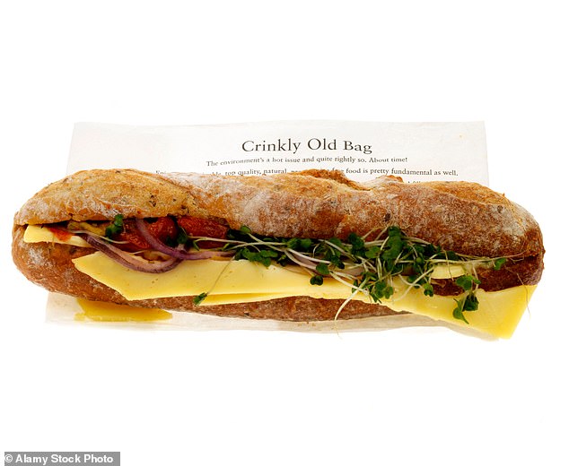 Posh sarnie: Pret's cheddar baguette is a cut above the average supermarket sandwich, but its £4.50 price tag, reduced to £3.60 with the loyalty scheme, leaves a bitter aftertaste.