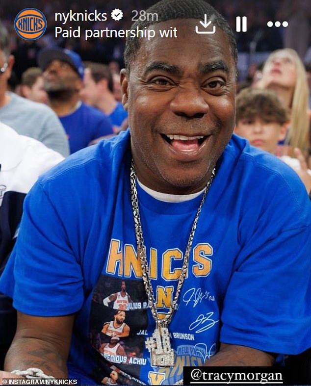Tracy Morgan is a constant figure at Knicks games, and Tuesday's game was no exception