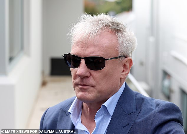 Kent (pictured at his home on Wednesday) was removed from his duties at Fox Sports and News Corp after video of their alleged confrontation went viral on Sunday.