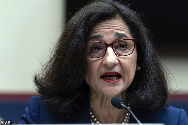 An encampment first emerged at the school on April 17 after the university's president, Minouche Shafik, was hauled before Congress to address anti-Semitism on campus.
