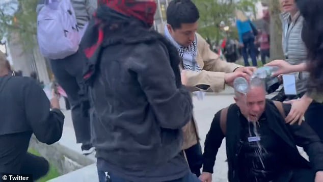 Police used pepper spray on protesters, and at least one journalist was seen on video caught in the crossfire.