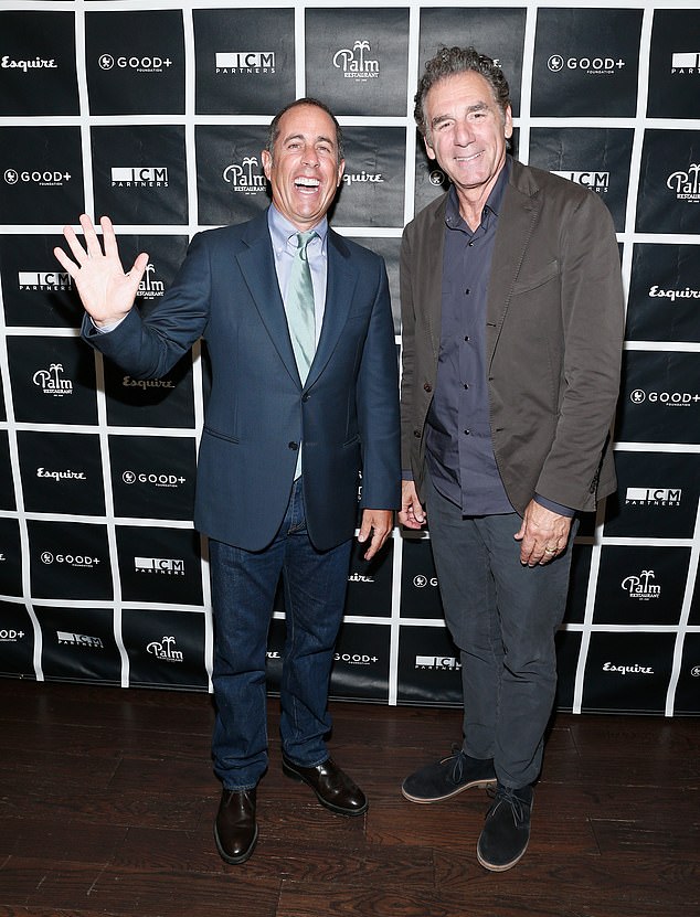 That was the look the duo encountered posing together at the second annual Seinfeld-hosted Fatherhood Luncheon at The Palm in Los Angeles on April 20, 2016.