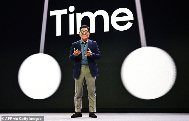 Han Jong-hee, CEO of Samsung Electronics, speaks at Samsung's press conference at the Consumer Electronics Show on January 8, 2024 in Las Vegas, Nevada.