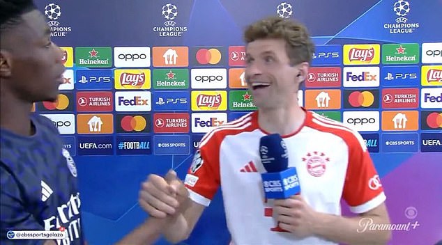 The two shook hands after Müller accused the Real Madrid star of 