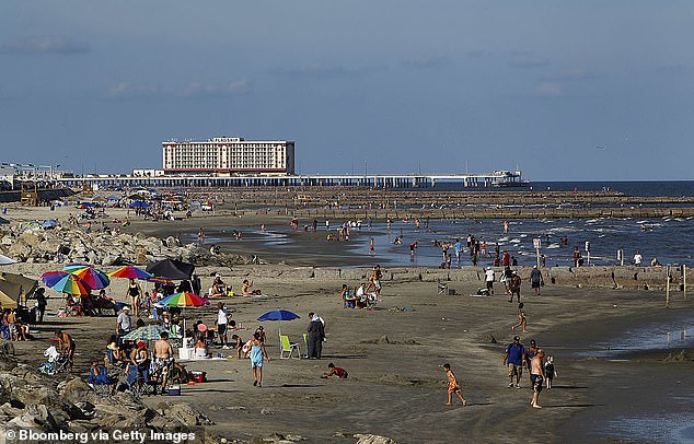 Barkley and Shaq sparked a furore after taking photos on the beaches of Galveston (pictured) while commentating on the Pelicans' performance on Saturday.