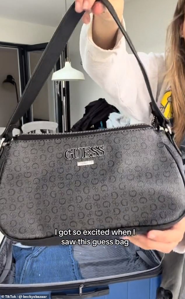Becky was excited to see a Guess bag, but it turned out to be a fake copy