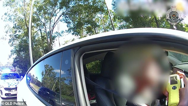 The Gold Coast mother was almost four times over the legal limit, recording 0.199 the first time she stopped and 0.183 the second time.