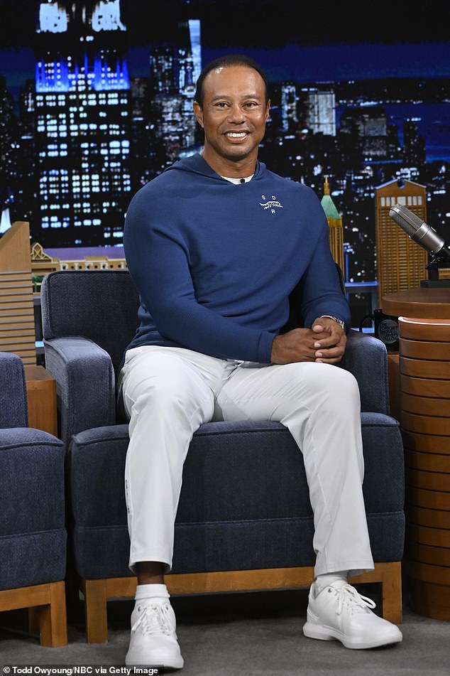 Woods appeared on Jimmy Fallon for the release of Sun Day Red on Tuesday night.