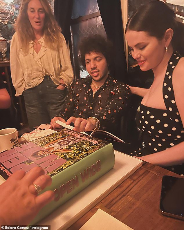 The beauty and the music producer celebrated the launch of their cookbook.  'I'm so proud of @itsbennyblanco: Open Wide is now available!!'  the Only Murders In The Building actress wrote in her caption.