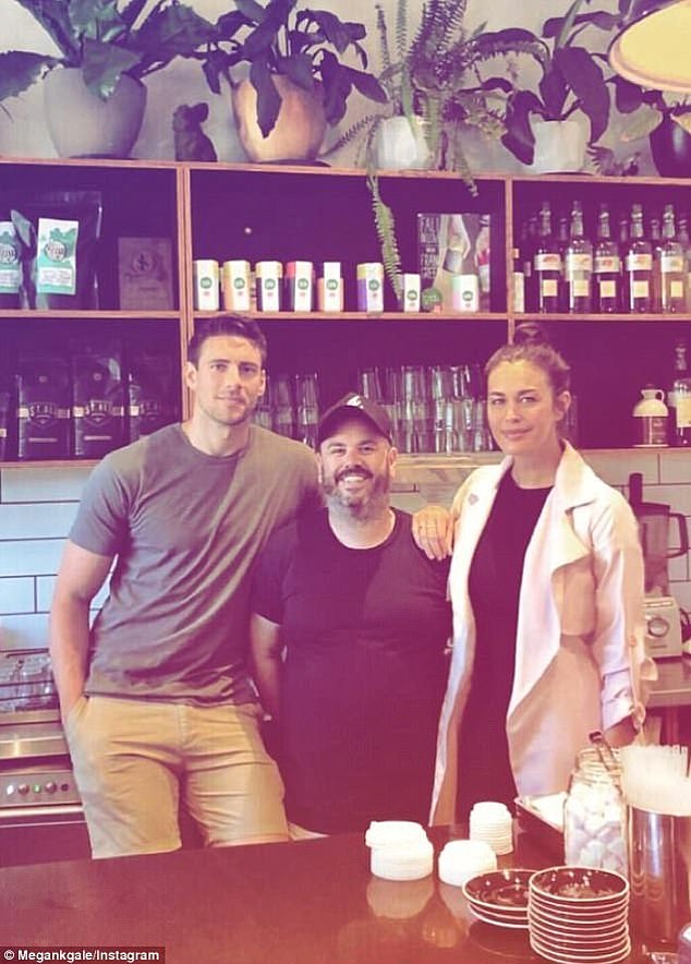 A 26-year-old man was caught allegedly searching the restaurant, owned by couple and chef David Stewart, late last year.  Pictured, Megan and Shaun with Dave Stewart (center)
