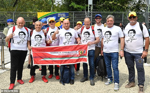 Fans from around the world gathered to pay tribute to the late driver, including a group of Ferrari fans.