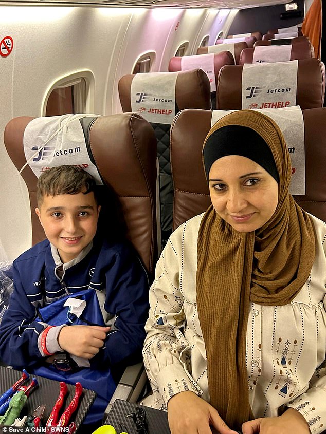 Yousef Hatab, left, who lost his leg, was also on board the private plane flying to Italy.