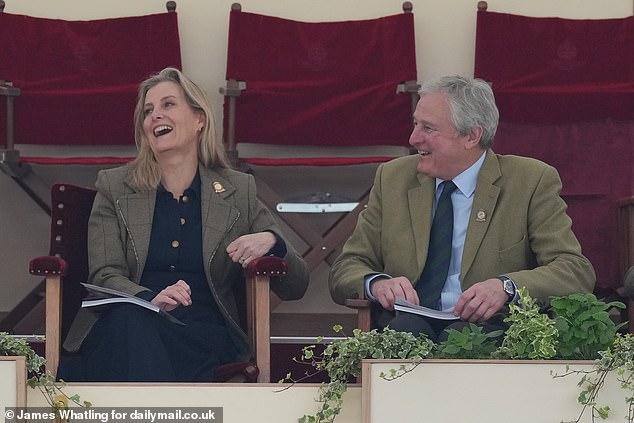 Sophie seemed to be in great spirits as she enjoyed today's events on the first day of the Royal Windsor Horse Show.