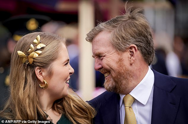 The heir to the throne shares a fun moment with her father, King Willem-Alexander