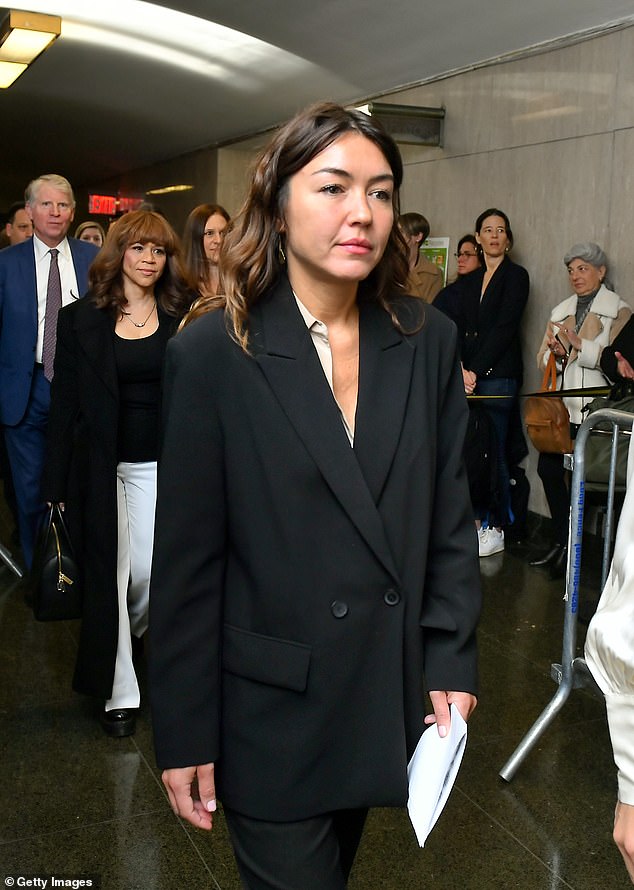 He was also convicted of sexually assaulting production assistant Mimi Haleyi, seen walking to his sentencing in New York in 2020.