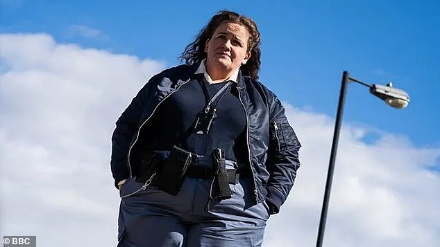 Jessica Gunning as Diane in the BBC comedy-crime thriller The Outlaws, which began in 2021