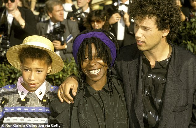 Whoopi photographed with her daughter and second husband, David Claessen, in 1986.