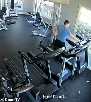Here Gregor is seen standing next to his son as he forced him to run on the treadmill.