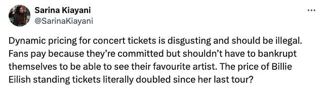 1714603495 802 Fans criticize Billie Eilish for ridiculous ticket prices after the