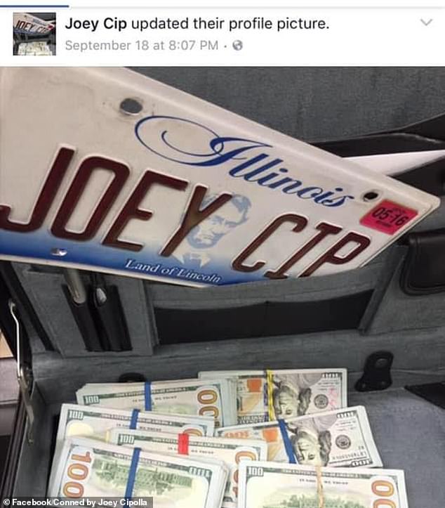Cipolla posted piles of money on his social media accounts