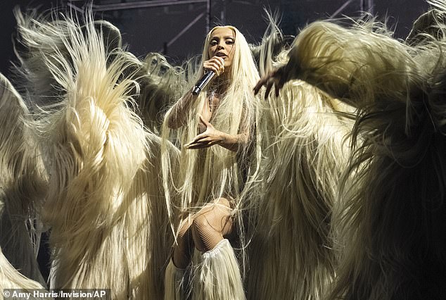 The Los Angeles native last month became the first female rapper to headline the Coachella Valley Music and Arts Festival in Indio, California, and performed with dancers in furry outfits.