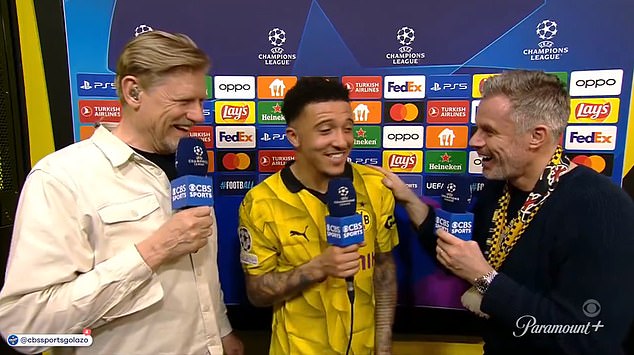Sancho seemed amused when a cheerful Carragher attempted to conduct an interview.