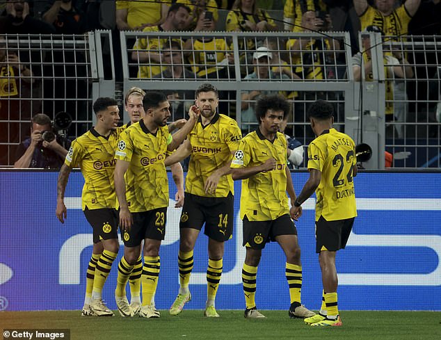 Niclas Fullkrug's first-half goal gave Dortmund the lead heading into Paris next week.