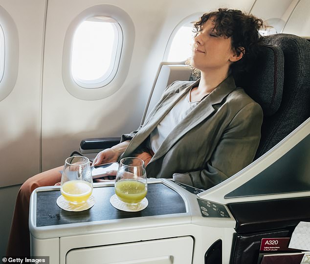 Abby, who is just 5ft 1in, explained that she had been offered the chance to sit in first class as she headed to Hawaii to celebrate her father's retirement (file image).