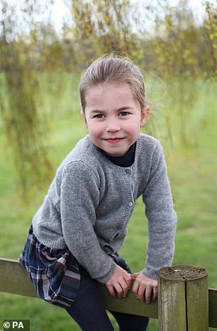 For her fourth birthday photo, the young royal was photographed outdoors.