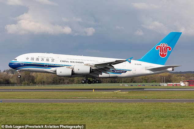 The flight generated significant online attention and was the most viewed flight of the day on Wednesday on Flight Radar, Global Airlines said, with nearly 40,000 viewers at its peak.  In the photo, the plane landing in Glasgow Prestwick.