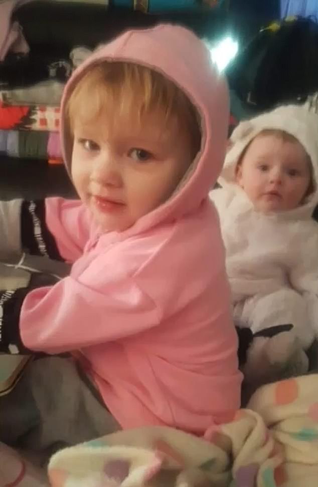 A child safety officer reviewed a complaint about Darcey-Helen's welfare (pictured centre), in 2017, after the girl was born in May of that year.