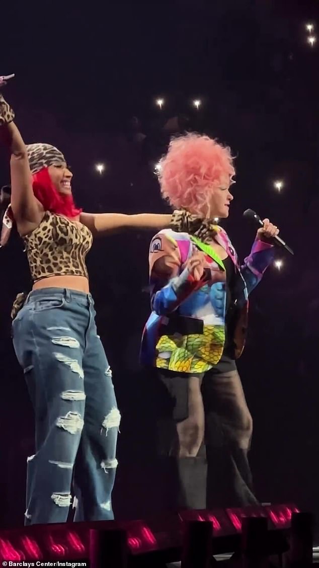 After their performance, the two artists shared a sweet hug and Nicki praised Cyndi and even credited her for being an inspiration to her.