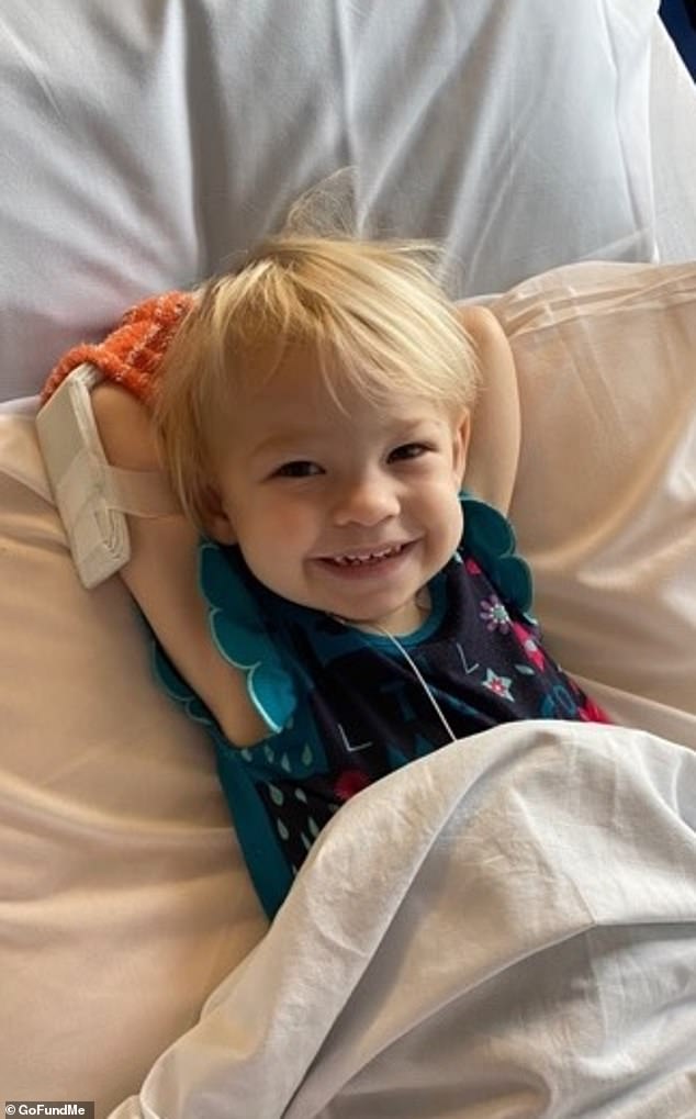 Quincy (pictured after treatment) was diagnosed with acute lymphoblastic leukemia in March 2022.