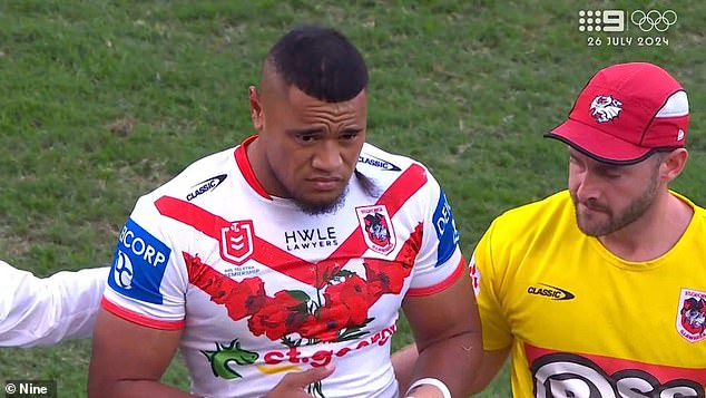 Dragons star Moses Suli was knocked out in the first play of the Anzac Day clash against the Sydney Roosters, and Webster's column on the reaction to the incident resulted in what he called an article 