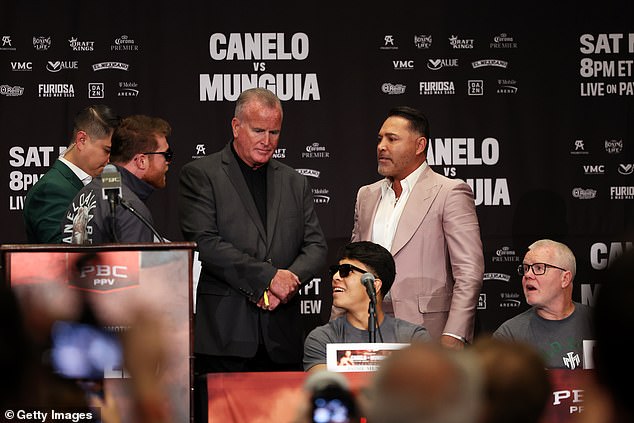 The boxer and the promoter clashed during Wednesday's press conference in Las Vegas.