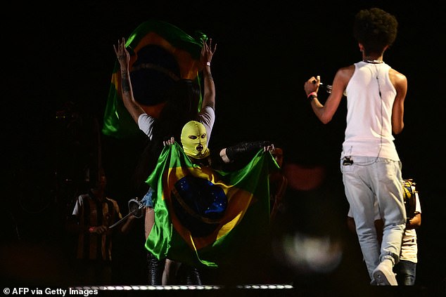 The Brazilian flag was part of the show.