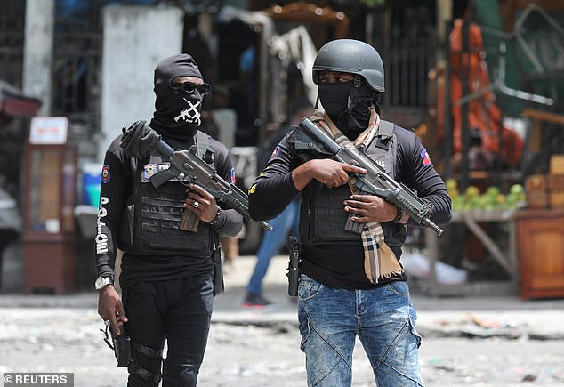 Other threats to Western stability include the gang war unfolding in Haiti (pictured) following the resignation of its Prime Minister.