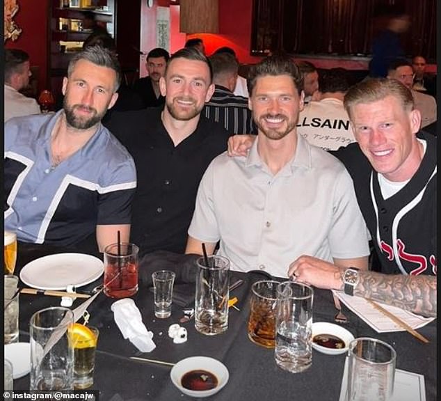 McClean was joined at dinner on the first night by Ollie Palmer, George Evans and Jack Marriott.