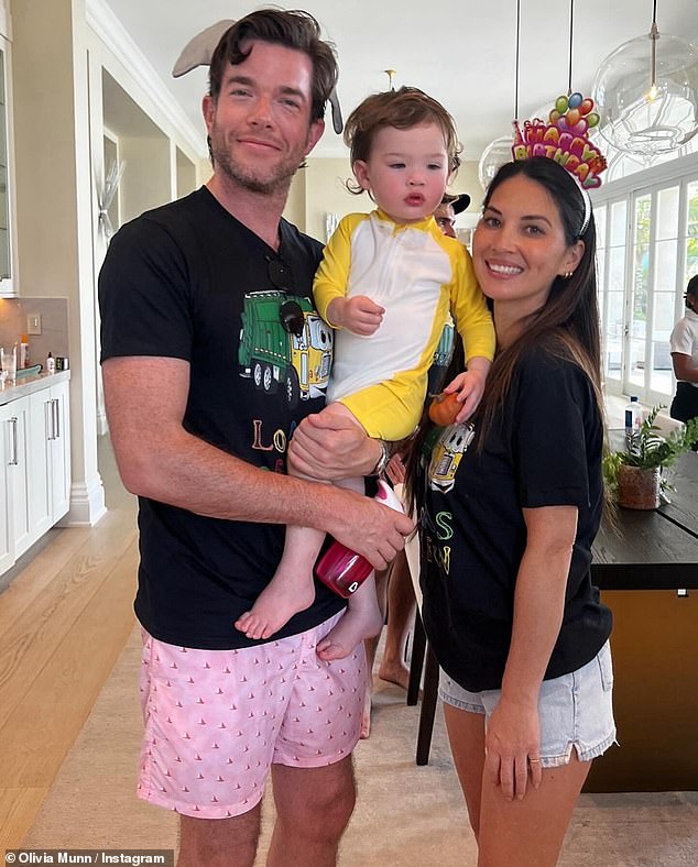 The 41-year-old comedian appears with his son Malcolm and girlfriend Olivia Munn on Instagram last November.