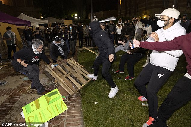 Violence erupted overnight at UCLA before police finally intervened to restore calm.