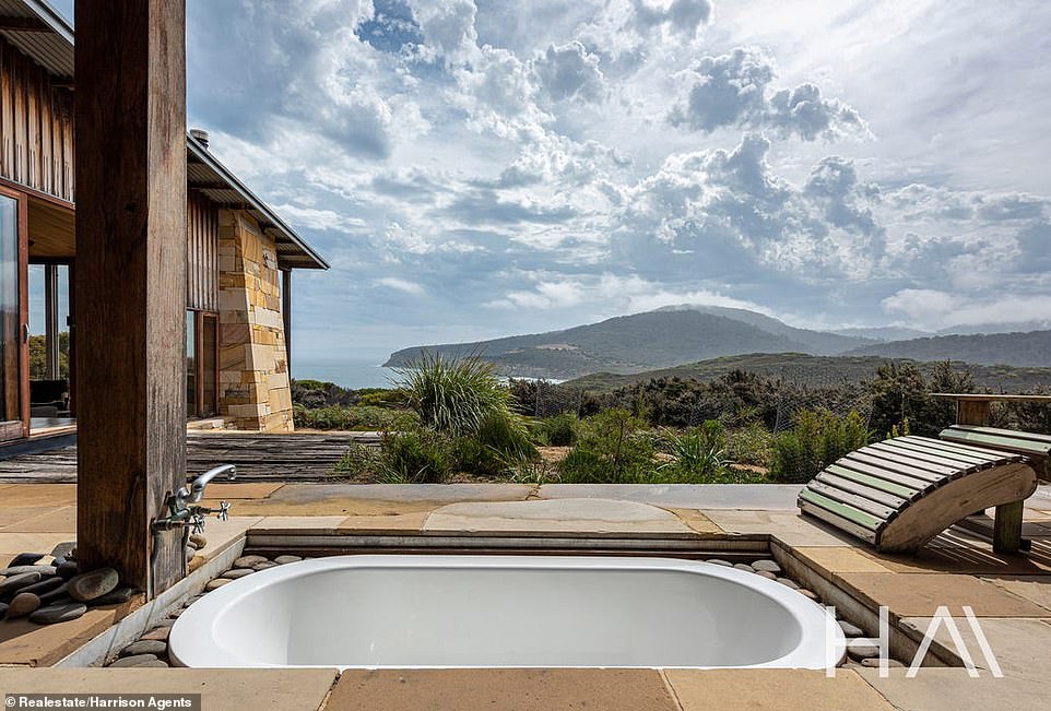 Perfect for those who prefer to live off the grid and with minimal technology, the property is relatively self-contained and also features a private bathtub with views of the peninsula.