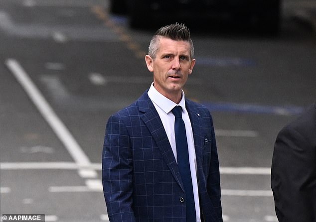 Lee Lovell (pictured) battled in the Brisbane Supreme Court during a sentencing hearing for his wife's killer, who was seeking a lighter sentence on Friday.