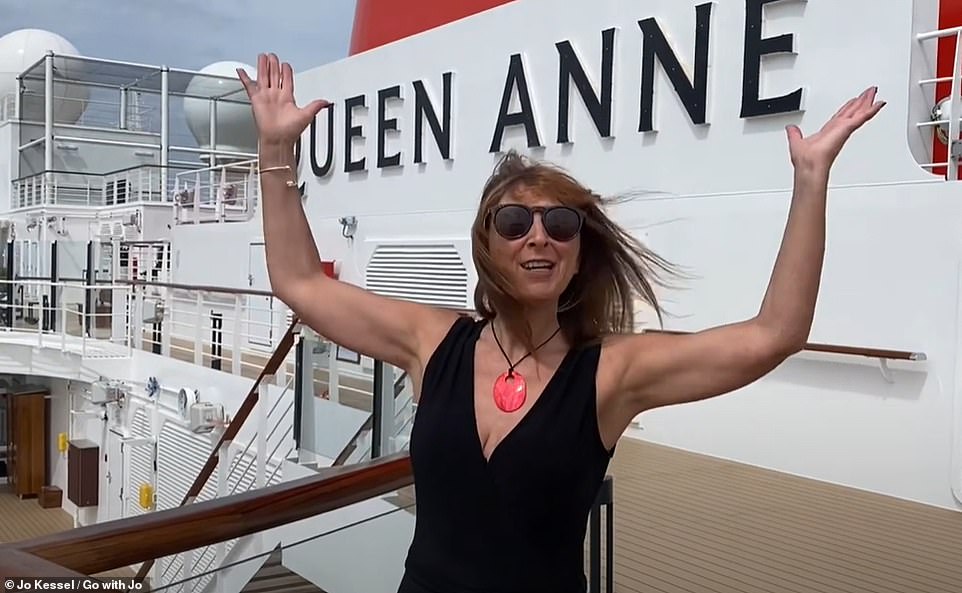 MailOnline Travel's Jo Kessel (above) spends the night on the Queen Anne ahead of her maiden voyage to Lisbon